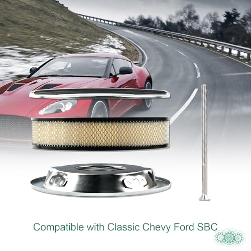 14 x 3 Inch Round Polished Air Cleaner Kit Half Finned Drop Base - color: Polished, size: 14"-Round Half Finned