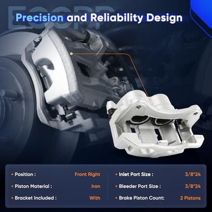 ECCPP 18B4606 Front Right Disc Brake Caliper Assembly w/Bracket - size: Front Right[18B4606]