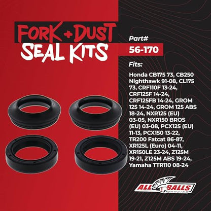 All Balls Racing Fork and Dust Seal Kit for Honda CRF110F 1973-2023