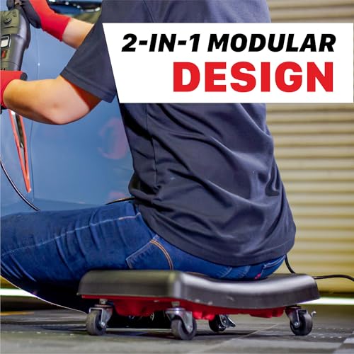 Maxshine Detailing Mini Creeper with Cushion – Mobile Rolling Utility Creeper Seat for Mechanics & Car Detailers – Comfortable Low Profile Seat for Car Cleaning, Polishing, Coating & Waxing - size: Mini Creeper w/ Soft Cushion