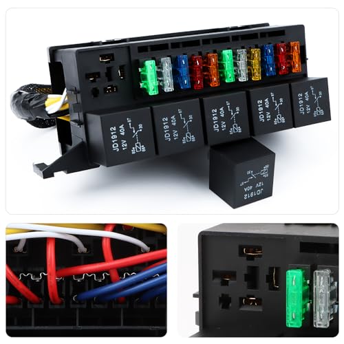 Generic 11-Way Relay Fuse Box with 6 Relays and 5-30A Fuses - size: Generic 11-Way Relay Fuse Box