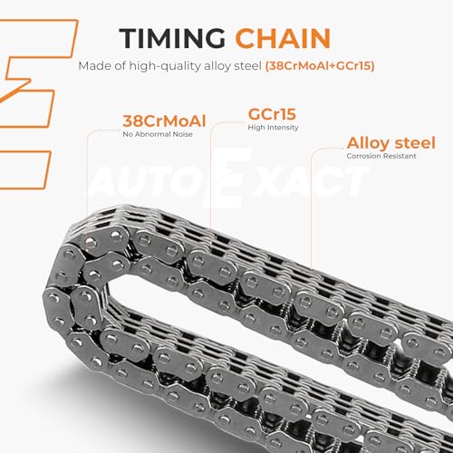 Autoexact 3.2L 3.6L Engine Timing Chain Kit Fit for V6 2011-2020 Chrysler Town Country Dodge Challenger Durango Journey Jeep Grand Cherokee Wrangler Ram ProMaster 1500 5184352AF 5184355AF 5047891AA - size: Fit for 2011-2020 Jeep/Dodge - 3.6L