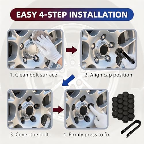 20PCS Lug Nut Covers, 21mm Car Hexagonal Wheel Bolt Covers Caps with Removal Tool, Dustproof Anti-Rust Auto Hub Screw Bolt Head Tire Protector, Universal Lug Nut Cap for Car SUV Truck (Black) - color: Black #21mm