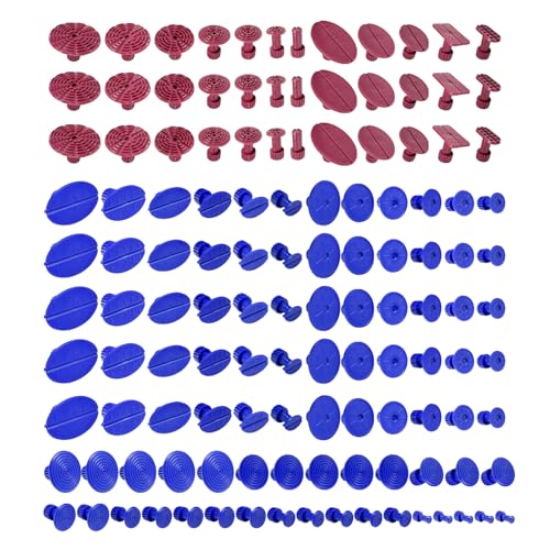 126 PCS Dent Puller Tabs, Car Body Dent Removal Pulling Tab Paintless Repair Tools, Universal Dents Suction Cup Glue Tabs Hail Damage Removal Tools for Most Trucks SUVs MPVs