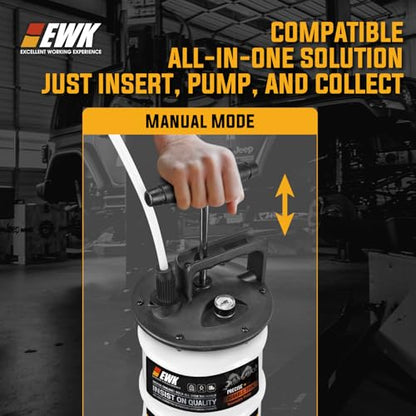 EWK 8L Heavy Duty Manual Oil Extractor Change Pump - size: 8L (With Reinforced Tank)