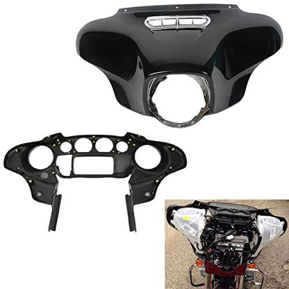 Front Outer Inner Batwing Upper Fairing Cowl with Speaker Enclosure Cover Fit for 2014-later Harley Davidson Touring Electra Glide Street Glide and Trike models