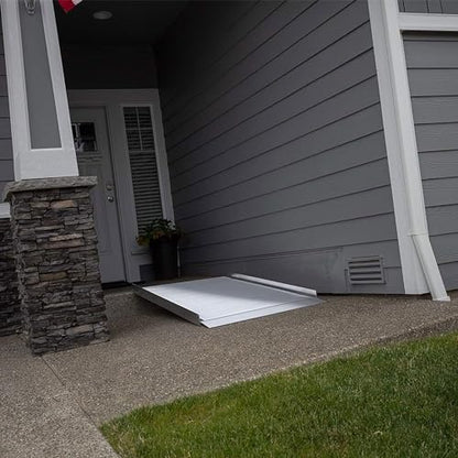 EZ-ACCESS - Aluminum Portable Wheelchair Ramp - Heavy Duty Mobility Device, Handicap Ramp with Textured Surface for Steps, and Self-Adjusting Bottom Transition Plates - 3G 5-Foot - size: 60 Inch (Pack of 1), style: Ramp Only