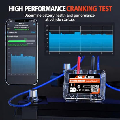 ANCEL BM200 Battery Monitor Bluetooth, 12V Automotive Car Battery Tester - color: Orange
