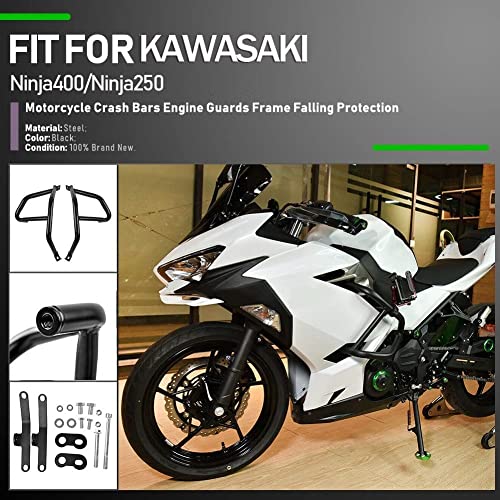 Motorcycle Ninja400 Ninja250 Highway Stunt Cage Crash Bar Engine Guard Side Frame Falling Protector Bumper for Ka.wasaki Ninja 400 250 Ninja-400 Ninja-250 2018 2019 2020 2021 2022 2023 Parts