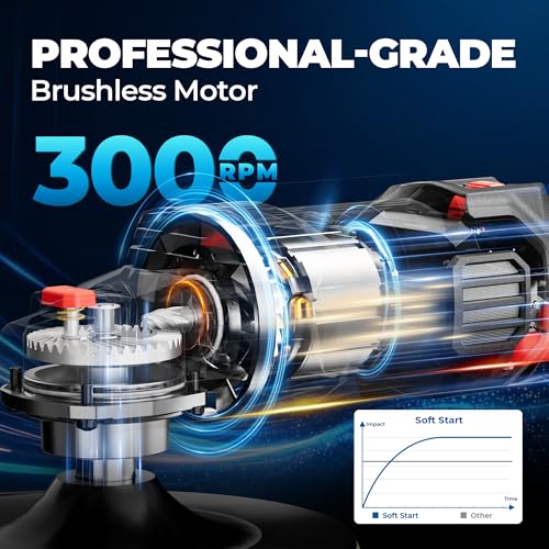 Dong Cheng 20V Brushless Cordless Polisher Kit, 6" Pad, 1 x 4.0Ah Battery