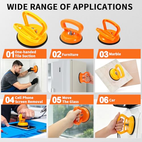 Dent Puller 3 Pack Blue Dent Remover Tool for Car, Paintless Dent Removal Kit Suction Cup Dent Puller for Repair Car Body, Tiles Lifting, Objects Moving