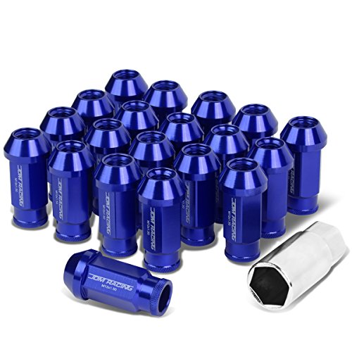 Auto Dynasty 20-Piece M12 x 1.5 Extended Aluminum Alloy Wheel Lug Nuts+Adapter Key (Blue) - color: Blue