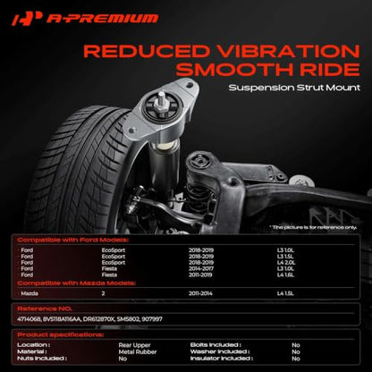 A-Premium Rear Upper Suspension Strut Mount Compatible with Ford, Mazda