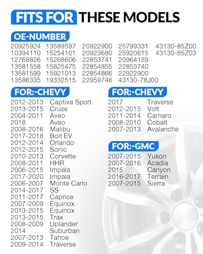 315MHz Pre-Programmed TPMS Sensor for:-Chevy Impala 2006-2020
