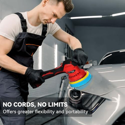 Buffer Polisher Compatible with Milwaukee M18 Battery, Cordless 6 Inch Orbital Buffer, Brushless Motor Car Buffer for Boat, Car Polishing and Waxing (Tool Only, NO Battery )