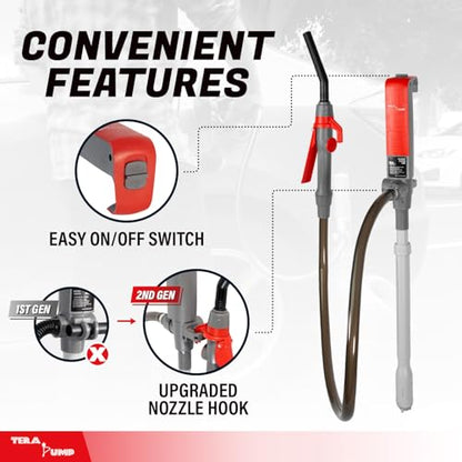 TERA PUMP Fuel Transfer Pump w/Quick Flow Control Nozzle - style: 3.25 ft Telescopic Pump (D)