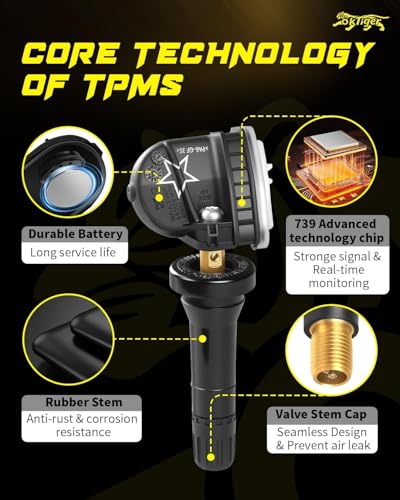 Oktiger 315MHz TPMS Sensor Pre-Programmed Fit for Gmc Terrain 2010-2020, Sierra 1500 2007-2016, Acadia 2007-2016, Yukon 2007-2020, Canyon, for Cadillac Escalade 2007-2020, XTS 2013-2019, OE#13598771