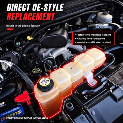 Coolant Reservoir for Ford Super Duty 7.3L Powerstroke 6.8L V10 - size: 603-213
