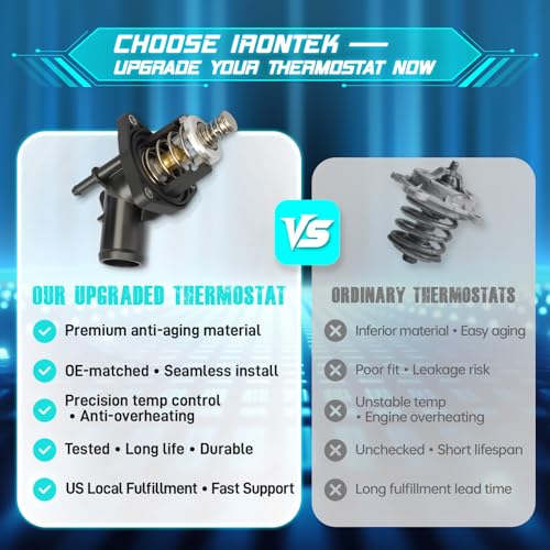 IRONTEK 902-2090 Engine Coolant Thermostat Housing for Cadillac Escalade Escalade ESV for Chevy Cheyenne Corvette Tahoe Suburban Silverado 1500 for GMC Sierra Yukon 12666569 15-11125 815-2007 12650534 - size: 902-2090