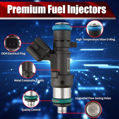 Set of 6 Fuel Injectors 0280158028 RL591986AA Replacement - size: 0280158028