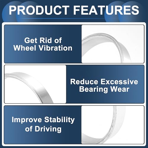 Car Wheel Hub Centric Rings OD 59.6mm to ID 56.1mm Wheels Center Shaft Shock Absorbing Hubrings Aluminum Alloy Silver Tone Durable - size: OD 59.6mm to ID 56.1mm
