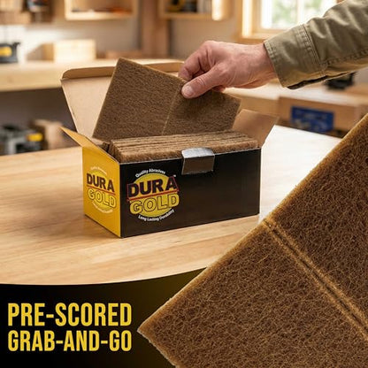 Dura-Gold 6" x 9" Gold Coarse Scuff Pads, Box of 10 - Scuffing, Scouring - color: Gold