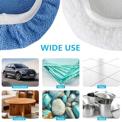 24 Pieces Car Orbital Buffer Polisher Pad, 5-6 Inches Bonnet Microfiber Max Bonnet Polishing Buffing Pad Cover