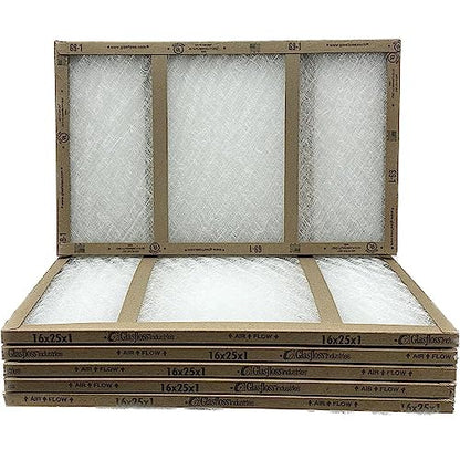16x25x1 Fiberglass Air Filters, 6-Pack, AC & Furnace, Glasfloss - size: 16x25x1
