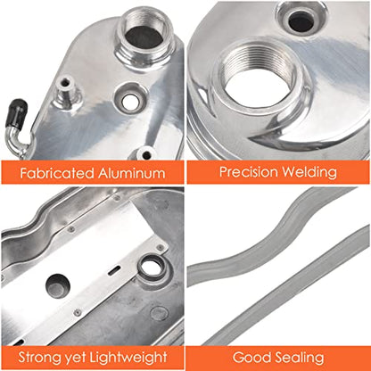 Fabricated Aluminum Engines Valve Covers with Coil Mounts - color: Polish, size: GM LS1-LS6