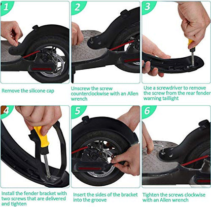 2 Pieces Rear Fender Mudguard Bracket Rear Fender Scooter Replacement Accessory Support for Xiaomi M365/ M365 Pro Scooter with Screws and Screw Caps …