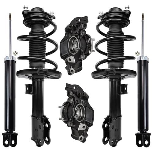 Detroit Axle - Front Steering Knuckles & Hub Bearings + Struts Rear Shock - size: 6AQU47754/ strut shock sway kit