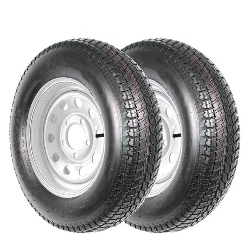 ST205/75D15 Trailer Tires, 5 Lug on 4.5", 6PR Load Range C, 15in Fuel-saving Designed Trailer Tires 205 75 15 for Travel/Camper/Landscape/Cargo/Utility/Boat/Horse/Farm/Hauler Trailer(Pack of 2) - size: ST205/75D15, style: 5 Lug