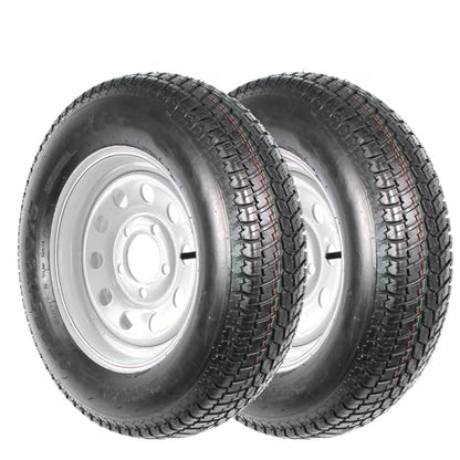 ST205/75D15 Trailer Tires, 5 Lug on 4.5", 6PR Load Range C, 15in Fuel-saving Designed Trailer Tires 205 75 15 for Travel/Camper/Landscape/Cargo/Utility/Boat/Horse/Farm/Hauler Trailer(Pack of 2) - size: ST205/75D15, style: 5 Lug