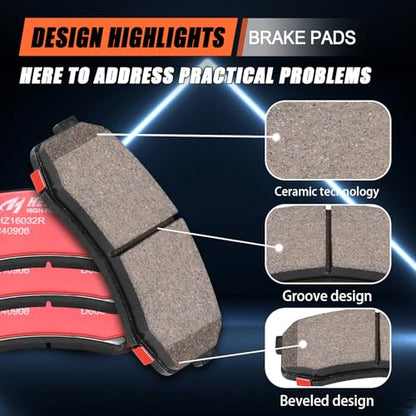 Ceramic Rear Brake Pads for Toyota 4Runner,FJ Cruiser,Sequoia,Land Cruiser - size: D606H