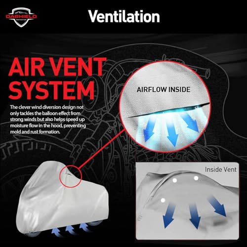 Lightweight Motorcycle Cover with Air Vents, All Season Water Resistant, Dust, UV Protection, Universal Indoor/Outdoor Scooter Cover (L) - size: L