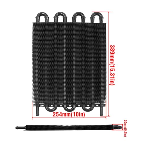 Universal Transmission Oil Cooler Kit Fin Oil Cooler Kit (Black, 8 Pass) - color: Black, size: 8 Pass