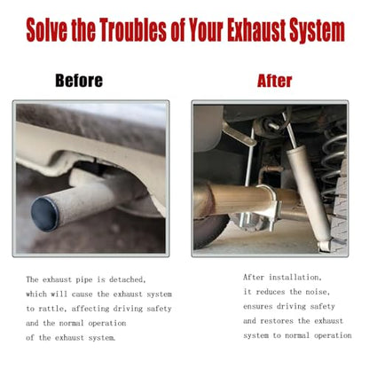Exhaust Clamp With Hanger Fits 3" Exhaust Pipe, 2 PCS - style: 2 PCS