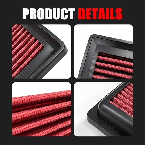 High Flow Engine Air Filter Reusable Performance Automotive Replacement Air Filters Compatible with 2010-2026 Toyota Camry Highlander Tacoma Lexus RX350 Replacement for 33-2443