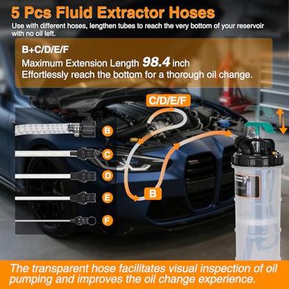 GOOACC Oil Extractor Pump 9L Manual Fluid Extractor Pump Vacuum Changer - size: 9L Manual