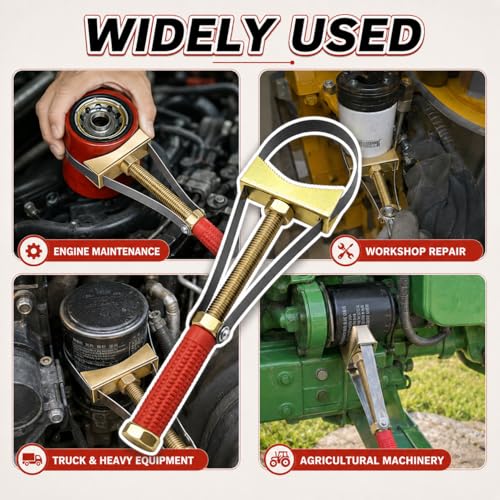 Heavy Duty Adjustable Oil Filter Wrench | Steel Strap Removal Tool