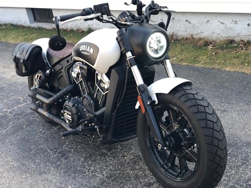 Eagle Lights 8900CG3H-SCOUT Indian Scout Motorcycle Headlight with White Halo Ring, Fits 2015+ Scout 60, Scout and Bobber, Chrome - color: Chrome with Halo Ring