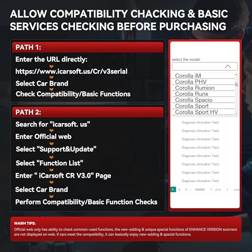 Bidirectional OBD2 Scanner Diagnostic Tool, iCarsoft CR V3.0 Vehicle Scan Tool 45 Reset+38 Extra Services,All System, Active Test Code Reader, Auto VIN, Free Update