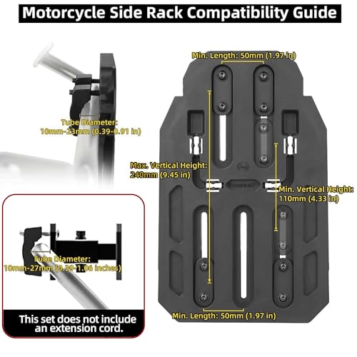 Rhinowalk Motorcycle Saddlebag 35L Waterproof, Quick Release Motorbike Side Bag, Universal Fit Motorcycle Side Bag (1-Piece) - color: Black 35L