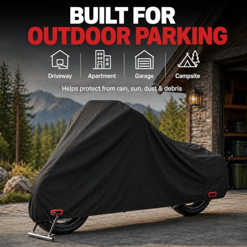 300D Motorcycle Cover Compatible with Suzuki V-Strom 650, Heavy Duty Waterproof Outdoor Adventure Bike Cover, Precision Fit for Mid-Size ADV Touring Motorcycle, Rain Sun Dust Wind Protection - size: FIT to Suzuki V-Strom 650