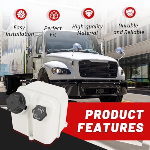 A14-16242-000 Power Steering Fluid Reservoir 4 Quart with Cap & Filter Kit Fit for Freightliner Replaces A14-17941-000 A14-19134-000 Heavy Duty Truck