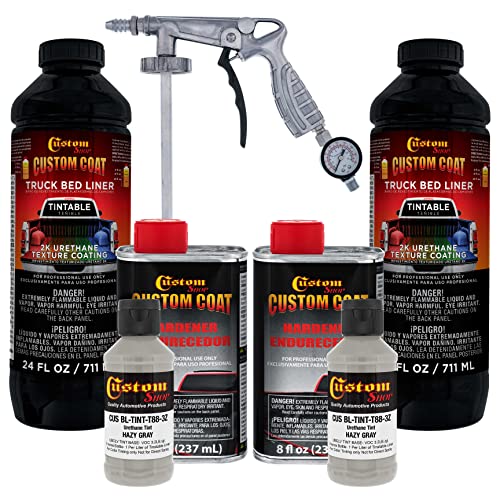 Custom Coat Haze Gray Spray-On Urethane Truck Bed Liner Kit, 2 Quarts