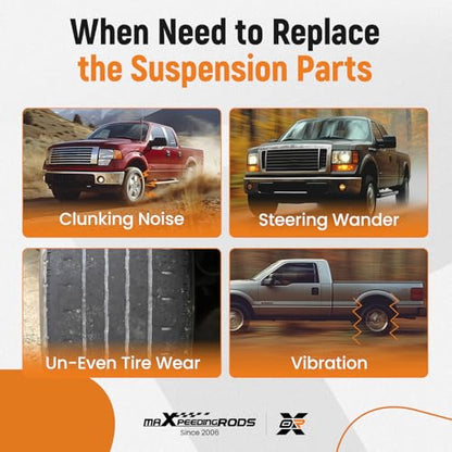 maXpeedingrods 8PC Front Control Arms for Ford F-150 Lincoln Mark LT 2004-2008, K80306 K80308 Suspension Kit Upper Lower Control Arms w/Outer & Inner Tie Rod Ends - size: 8PCS