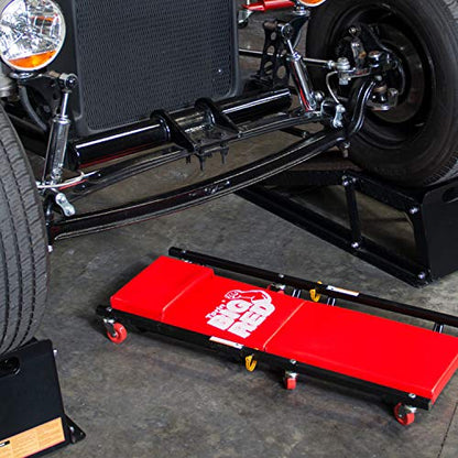 BIG RED T82040 Torin Hydraulic Trolley Floor Service/Floor Combo with 2 Jack Stands and Rolling Garage/Shop Creeper, 2 Ton (4,000 lb) Capacity, Red - size: 2 Ton (4,000 lb) 3pcs Combo