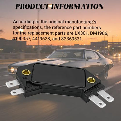 Engine Control Module, 4 Pin GM HEI Ignition Module Replace OE #LX301, DM1906, 1875990,1190357, 4419628, Ignition Control Module Compatible with 1974-1988 for Chevy Pontiac Olds Buick