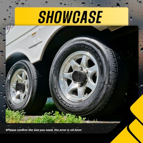 2Pcs 4.25" Stainless Trailer Wheel Center Caps, 4.22" H Matte Black - color: Matte Black, size: 4.25" Hub 4.22"H